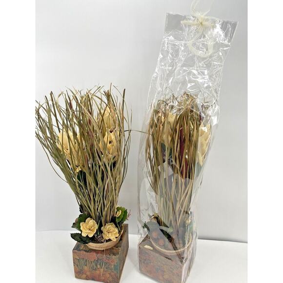 Dried Floral Centerpiece Long Stem Grass Potted Natural Flowers Bouquet Wedding - Picture 10 of 11